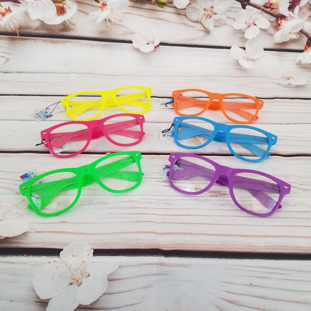 2/$20 Neon color clear fashion frames